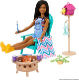 Barbie Furniture and Accessories, Doll House Decor Set with Backyard Patio, Bonfire, Birdfeeder and Birdhouse