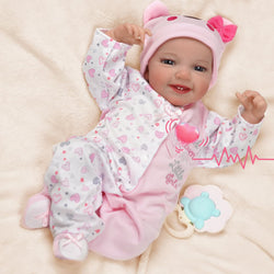 BABESIDE Reborn Baby Dolls with Heartbeat, Coos & Breathing - Leen, 20-Inch Sweet Smile Realistic-Newborn Baby Dolls Soft Body Baby Girl Dolls Look Real for Kids Age 3+