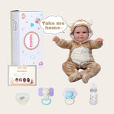 ADFO Lifelike Reborn Baby Dolls - 20-Inch Cute Soft Body Realistic-Newborn Baby Dolls Sweet Smile Real Life Baby Dolls with Gift Box for Kids Age 3+ & Collection