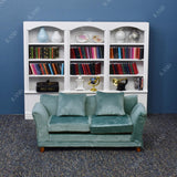 iLAND Modern Dollhouse Furniture on 1/12 Scale of Miniature Sofa for Dollhouse Living Room (Misty Gray Velvet)