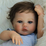 SCOM Lifelike Reborn Baby Dolls Boy 18 Inches Newborn Baby Dolls That Look Real with Realistic Skin, Vinyl Limbs & Cloth Body for Kids 3+