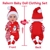 BABESIDE Christmas Outfit 12Inch Reborn Baby Dolls with Accessories - Baby Doll Bottle and Pacifier, Real Baby Doll with Feeding Set New Year Birthday Gift Set for Kids