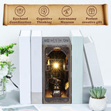 Tzgsonp DIY Book Nook Kits for Adults & Kids, Magic Book House DIY Miniature Dollhouse Booknook Kit for Bookshelf Decor, 3D Wooden Puzzle Bookends (Astronomy Museum)