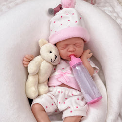 Mire & Mire Reborn Baby Dolls 12" Micro Preemie Full Body Silicone Baby Doll Realistic-Newborn Baby Dolls Girl That Look Real Sleeping Baby Doll-e