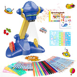 Hoarosall Kids Drawing Projector, Art and Craft Kit, Toys for Boys Aged 3+, Including Colored Pencils, Crayons, Coloring Books, Drawing Stencil etc, Gift for 3+ Year Old Boys (Sea Animal Drawing Kit)
