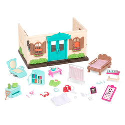Li’l Woodzeez – Toy Walk-in Health Clinic – Doctor Office Playset – Dollhouse Playset with Accessories – Pretend Play for Kids Age 3+