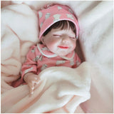 18 Inch Lifelike Reborn Baby Dolls Girls Silicone Full Body - Alisa,Smile Realistic Soft Silicone Sleeping Baby Doll,Poseable Real Life Baby Dolls Girl ,with Feeding Kit Gift Box for Kids Age 3+