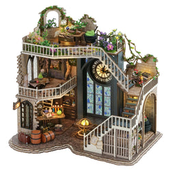 Kisoy Dollhouse Miniature with Furniture Kit, Handmade DIY House Model for Teens Adult Gift (William' s Magic House)