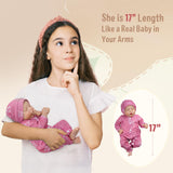 JIZHI Lifelike Reborn Baby Dolls Girl, 17 Inch Realistic Newborn Baby Dolls Full Vinyl Body Poseable Real Life Girl Baby Dolls with Feeding Kit Gift Box for Kids Age 3+