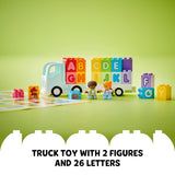 LEGO DUPLO Town Alphabet Truck Toy, Construction Toy for Kids Aged 2 and Up, ABC Learning Vehicle with a Trailer Carrying Alphabet Bricks with Boy and Girl Figures, Toddler Educational Toy, 10421