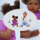 BABESIDE Lifelike Reborn Baby Dolls Black Girl - 22 Inch Soft Feeling Realistic-Newborn Baby Dolls Cute Real Life Baby Dolls with Gift Box for Kids Age 3+