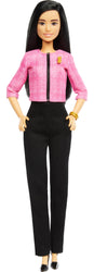 Barbie Careers Doll & Accessories, Future Leader with Black Hair Wearing Outfit with 2 Golden Bracelets & “B” Pin, Includes Future Leader Sticker for Kids