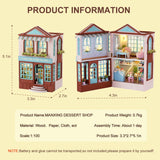 DIY Miniature House Kit, CUTEROOM Wooden Dollhouse Kit Mini House Making Kit with Furnitures, DIY Dollhouse Kit Birthday Gift for Women and Girls (Candy Cake)