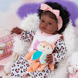 BABESIDE Lifelike Reborn Baby Dolls Black -20-Inch Cute Soft Body Realistic-Newborn Baby Poseable Real Life Baby Dolls Girl with Clothes and Toy Gift for Kids Age 3+