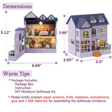 TuKIIE DIY Miniature Dollhouse Kit with Furniture, 1:32 Scale Creative Room Opened & Closed Mini Wooden Doll House for Kids Teens Adults(Happy House)