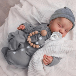 WOOROY Realistic Reborn Baby Dolls Levi - 18 Inch Full Vinyl Body Lifelike Reborn Boy Doll Poseable Anatomically Correct Newborn Sleeping Baby Dolls Gift for Kids Age 3+