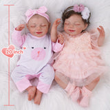 BABESIDE 2PCS Reborn Baby Dolls Real Life Baby Dolls Olivia Soft Body Realistic-Newborn Sleeping Baby Girl with Toy Accessories Gift Set for Kids Age 3+