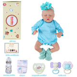 JIZHI Realistic Reborn Baby Dolls Girl, 17 Inch Lifelike Newborn Real Life Baby Girl Dolls Soft Vinyl Body with Feeding Kit Gift Box for Kids Age 3+