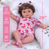 JIZHI Lifelike Reborn Baby Doll Eyes Open & Close-20inch Soft Body Realistic Baby Doll Poseable Limbs Real Life Baby Doll Adorable Girl with Gift Box for Kids Age 3+