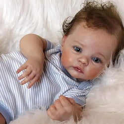 SCOM Lifelike Reborn Baby Dolls Boy 18 Inches Newborn Baby Dolls That Look Real with Realistic Skin, Vinyl Limbs & Cloth Body for Kids 3+