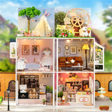 Flever Dollhouse Miniature DIY House Kit Creative Room with Furniture for Romantic Valentine's Gift (Warm Moment)