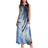 Metalic Blue Wave Long dress