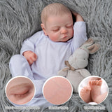 ADFO Lifelike Reborn Baby Dolls, 17 Inch Real Life Baby Realistic-Newborn Baby Dolls Sleeping Baby Boy Reborn Dolls with Clothes and Toy Gift for Kids Age 3+