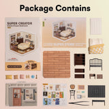 ROBOTIME DIY Miniature House Kit Mini Dollhouse Building Toy Set Plastic Tiny Room Making Kit with Accessories Model Room Craft Hobby Decent Gifts (Sweet Dream Bedroom)