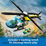 LEGO City Emergency Rescue Helicopter, Toy Aircraft Playset for Boys and Girls, Easter Gift for Kids Ages 6 and Up, Easter Basket Stuffer with Chopper, Spinnable Rotors and 3 Minifigures, 60405