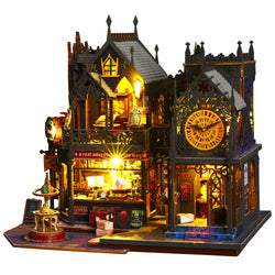 DIY Miniatures Dollhouse Kit, Rotkeym Miniature House DIY Craft Kits for Adult to Build Tiny House Model, Halloween/Christmas Decorations Birthday Gifts for Family and Friends(ES012)
