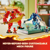 LEGO NINJAGO Kai’s Elemental Fire Mech Action Figure, Mini Ninja Toy for Kids with Customizable Red Ninja Figure Plus Kai and Zane Minifigures, Adventure Set for Boys and Girls Ages 7 and Up, 71808