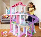 Barbie DreamHouse Dollhouse with 70+ Accessories, Working Elevator & Slide, Lights & Sounds + Barbie Car “Electric Vehicle” with Charging Station and Plug