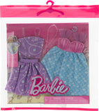 Bundle of Barbie Self-Care Doll, Brunette Posable Workout Doll with Puppy and Accessories Including Roller Skates & Tennis Rackets + Barbie Fashion 2-Packs