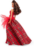 Barbie 2024 Holiday Barbie Dolls, Seasonal Collector Toy, Barbie Signature, Plaid Gown with Red Bow, Displayable Packaging, Light Brown Hair