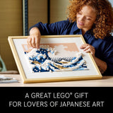 LEGO Art Hokusai – The Great Wave 31208, 3D Japanese Wall Art Craft Kit, Framed Ocean Canvas, Creative Activity Hobbies for Adults, DIY Home, Office Decor
