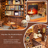 CUTEBEE Book Nook DIY Kit - DIY Miniature House Dollhouse Kit for Adult and Teens, Booknook Bookshelf Decor Alley Model Build with LED Light, Gifts for Family and Friends (Eternal Bookstore)