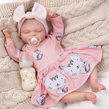 BABESIDE Lifelike Reborn Baby Dolls-Skylar, 17-Inch Sweet Smile Realistic-Newborn Baby Dolls Full Vinyl Body Real Life Baby Dolls Sleeping Baby Girl with Gift Box for Kids Age 3+ & Collection
