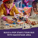 LEGO Friends Pop Star Music Tour Bus Play Together Toy, Social-Emotional Musical Toy with 4 Mini-Doll Characters, Toy Truck Building Kit, Music Gift for 8 Year Old Kids, Girls and Boys, 42619