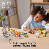 LEGO Classic Creative Pets, Building Brick Animals Toy, Kids Build a Dog, Cat, Rabbit, Hamster and Bird, Easter Gift for Animal-Loving Kids Ages 5 and Up, Great Build Together Easter Basket Toy, 11034