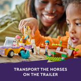 LEGO Friends Horse and Pony Trailer Playset, Building Toy for Kids, Creative Play Gift with Liann and Zoya Characters and 2 Animal Figures, Toy for 4 Year Olds and Up, 42634