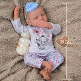 JIZHI Realistic Reborn Baby Dolls Girl, 17 Inch Newborn Lifelike Soft Vinyl and Cloth Body Real Life Baby Girl Dolls with Feeding Kit Gift Box for Kids Age 3+