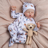 ADFO Lifelike Reborn Baby Dolls Boy, 17 inch Realistic Dolls Newborn Real Life Baby Soft Vinyl Lifelike Reborn Dolls with Clothes and Toy Gift for Kids Age 3+