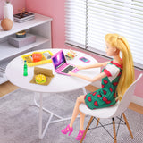 18INDC 15 Pcs Doll Accessories Miniature Laptop Computer Tablet Phone Mini Backpack and Mini Food Including Burger Soda Set and Burger Hot Dog Set and Gourmet Magazine for 11.5 inch Doll