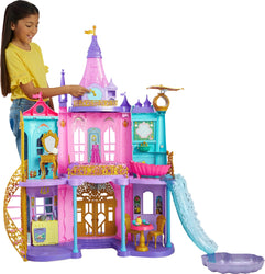 Mattel Disney Princess Doll House Ultimate Castle (4 ft Tall), Lights & Sounds, 3 Levels, 25+ Furniture & Accessories