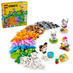 LEGO Classic Creative Pets, Building Brick Animals Toy, Kids Build a Dog, Cat, Rabbit, Hamster and Bird, Easter Gift for Animal-Loving Kids Ages 5 and Up, Great Build Together Easter Basket Toy, 11034