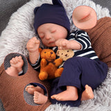 JIZHI Lifelike Reborn Baby Dolls with Heartbeat and Sound -20 Inch Sleeping Realistic-Newborn Baby Dolls Soft Body Baby Boy with Feeding Kit Gift Box for Kids Age 3+