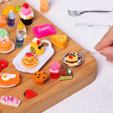 50Pcs Miniature Food Drinks Bottle Soda Pop Cans, Pretend Play Mini Kitchen Game Party Accessories Toys Hamburg Cake Ice Cream for 1/12 Doll House