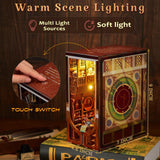 CCCDF DIY Book Nook Kit, Miniature Dollhouse Booknook Kit, 3D Wooden Puzzle Bookend Bookshelf Insert Decor with LED Light for Teens and Adults (Roaring Twenties Speakeasy)