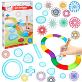 Chivao Spiral Art Gear Geometric Ruler Spiral Circle Template for Drawing Plastic Template Ruler Drawing Toys Spiral Curve Stencils with Pens Paper for Drawing DIY Art Crafts Sketch (Stylish)