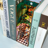Book Nook Kit Alice in Wonderland Book Nook Kits for Adults, DIY Dollhouse Booknook Miniature Kit Bookshelf Insert Decorative Bookend Model Kits with LED Light/Human Sensor…
